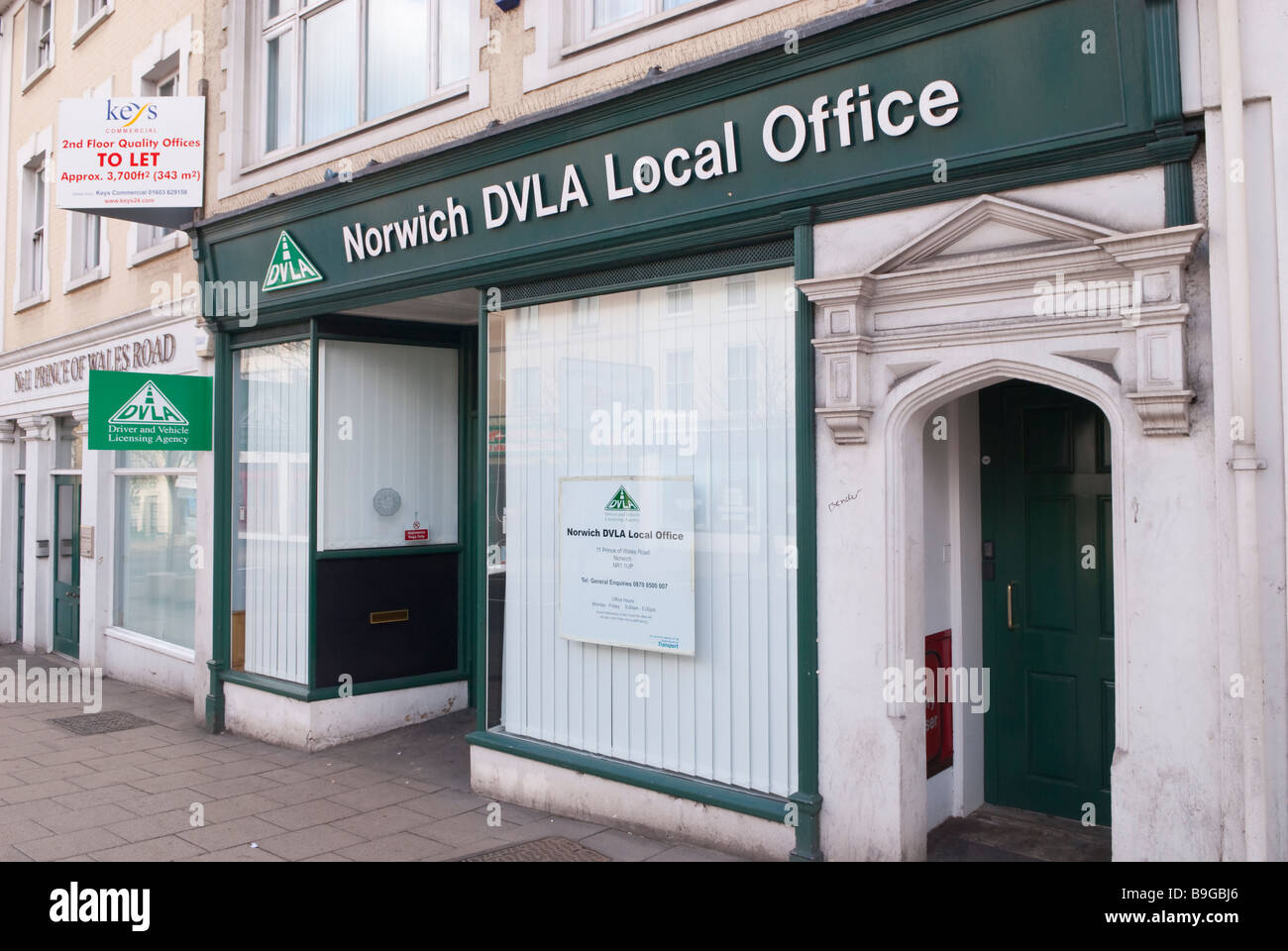 Norwich DVLA bureau local portant sur les questions de licence de conduite Banque D'Images