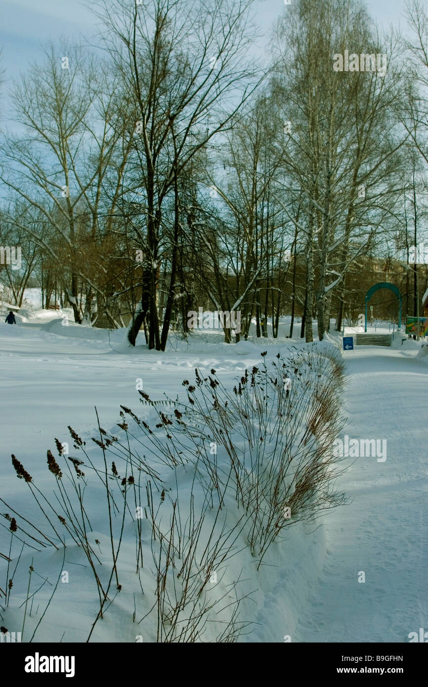Scène de la neige d'hiver en Russie Banque D'Images