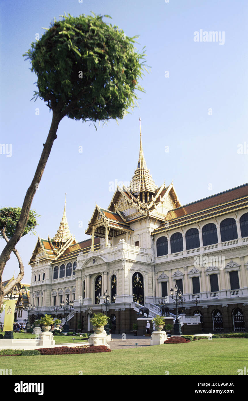 Thaïlande Bangkok Wat Phra Kaeo Grand palais Palais royal l'Asie du Sud-Est à destination de la capitale ville bâtiments vue Banque D'Images