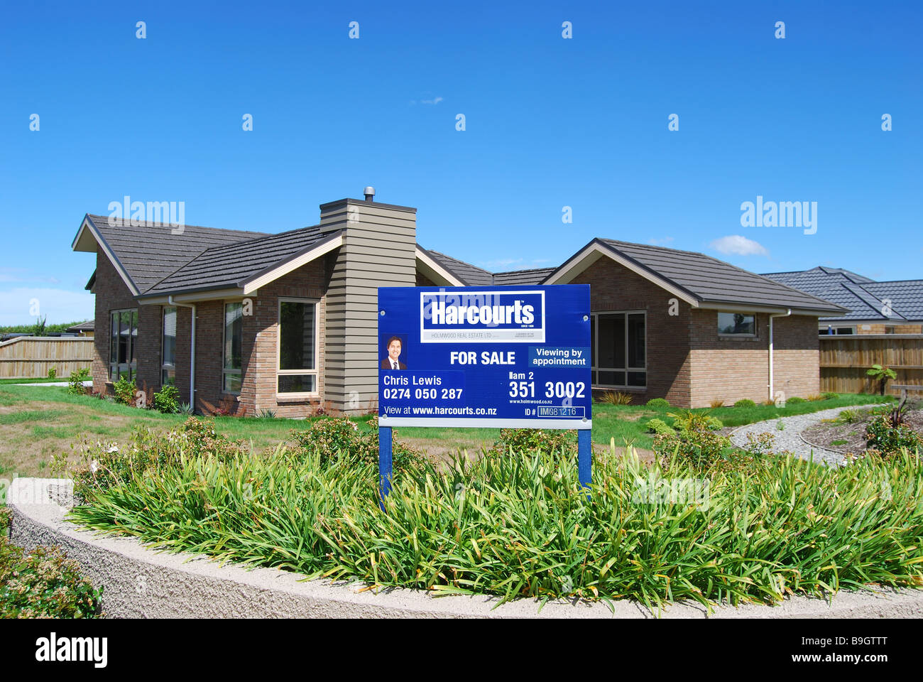 Maison à vendre, Lincoln Dale, Lincoln, District de Selwyn, Canterbury, île du Sud, Nouvelle-Zélande Banque D'Images