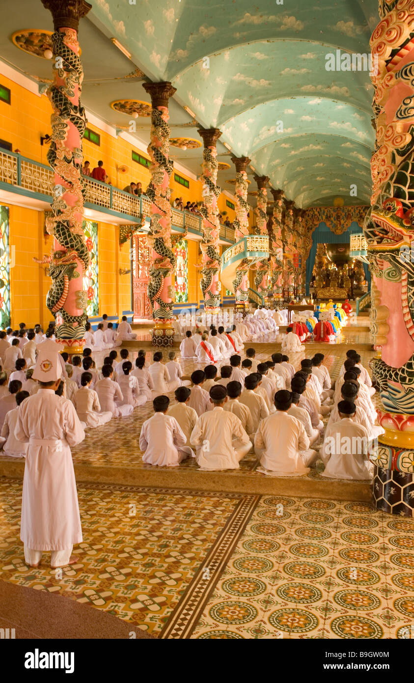 Temple de Cao Dai à Tay Ninh, près de Ho Chi Minh City Saigon Vietnam Banque D'Images