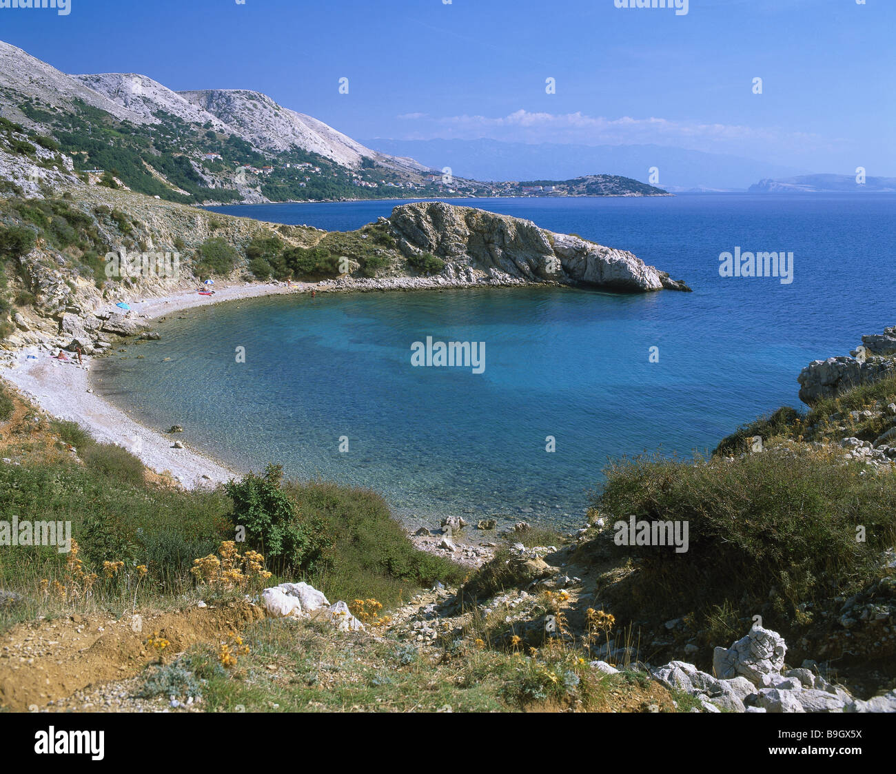 Croatie Istrie île De Krk Stara Baska Bay Coast Mer