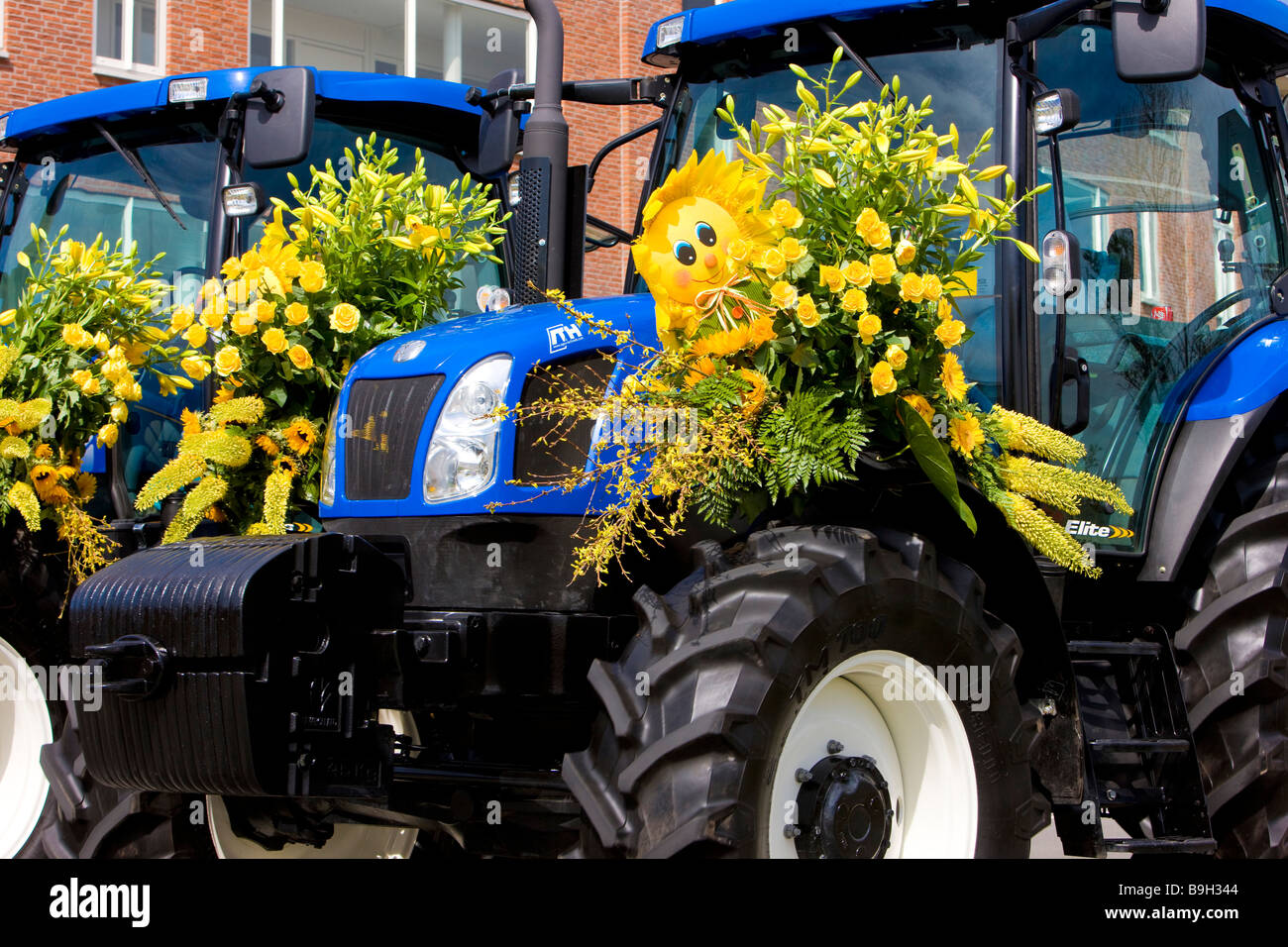 Corso fleuri Noordwijk Pays-bas tracteurs Banque D'Images