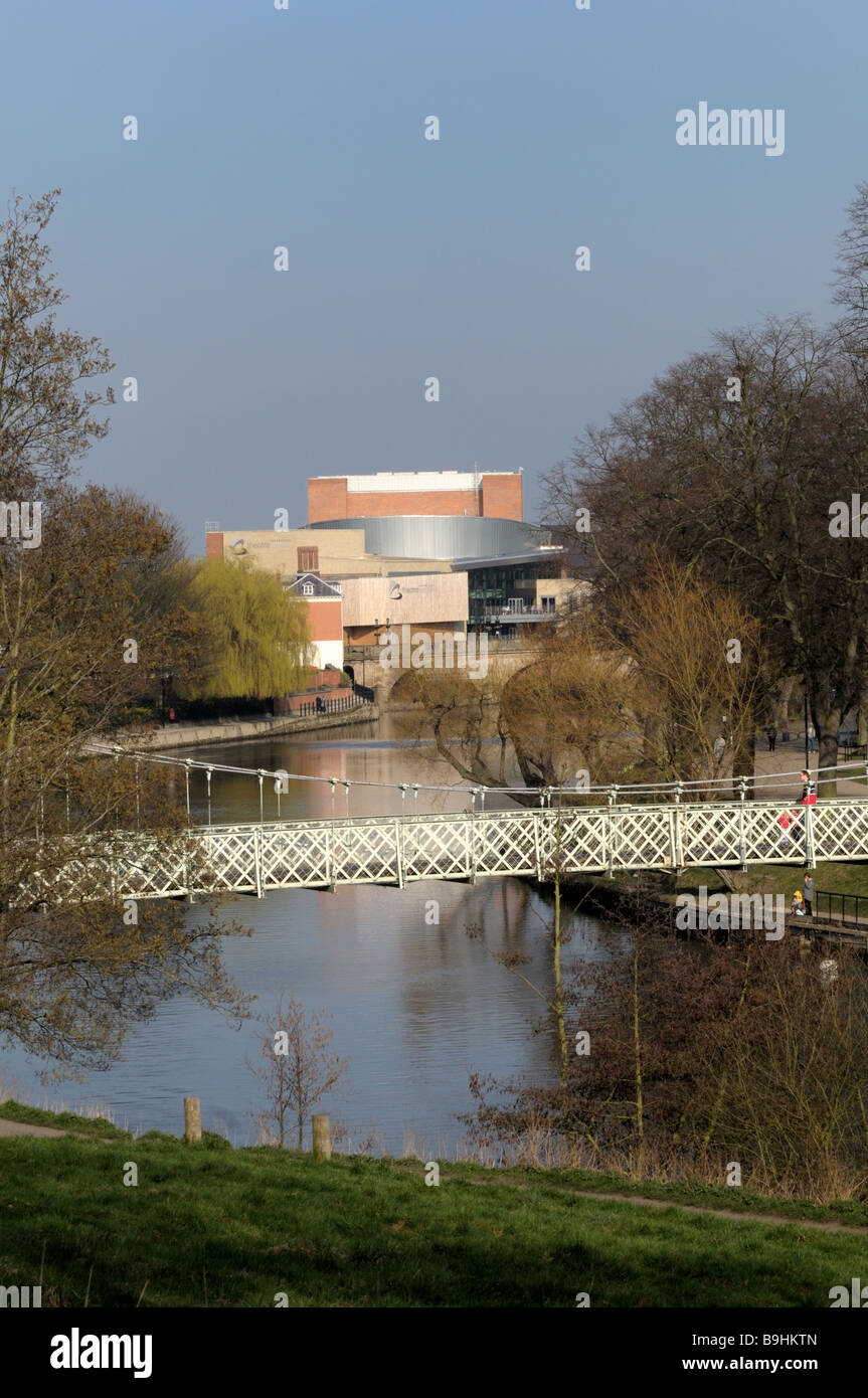 Porthill Pont sur la rivière severn et Théâtre Severn Shrewsbury Shropshire Banque D'Images