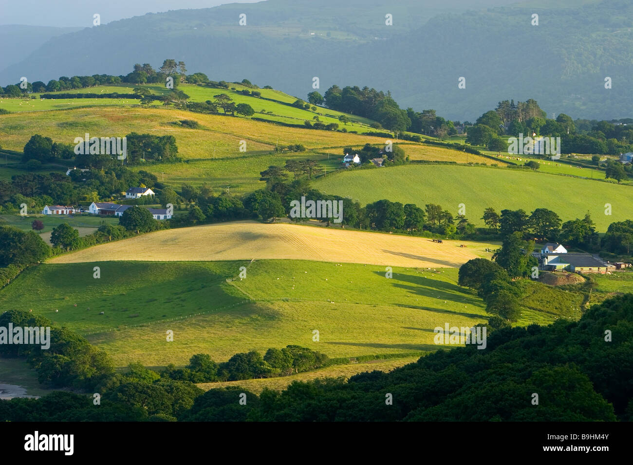 Un début de soirée sur la vallée de Conwy, au nord du Pays de Galles, Royaume-Uni Banque D'Images