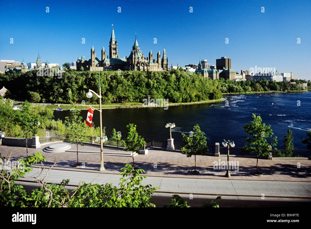 Amérique du Nord Canada Ontario Ottawa rivière des Outaouais colline du Parlement édifice du Parlement Banque D'Images
