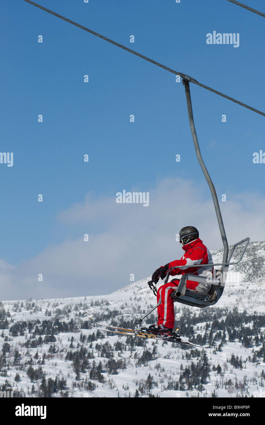 Remontées mécaniques de sommet de la montagne Banque D'Images