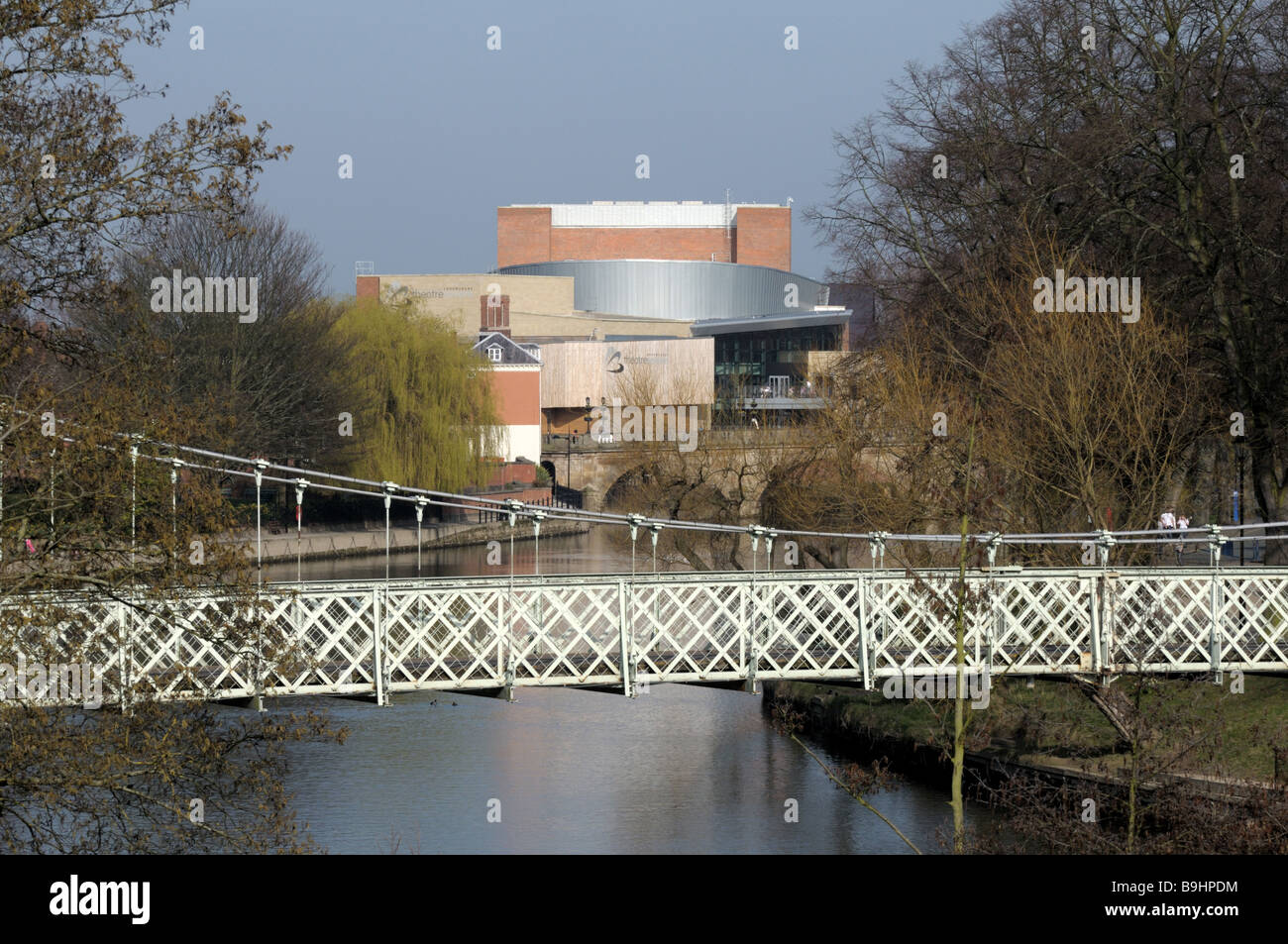 Porthill Pont sur la rivière Severn et Théâtre Severn Shrewsbury Shropshire Banque D'Images