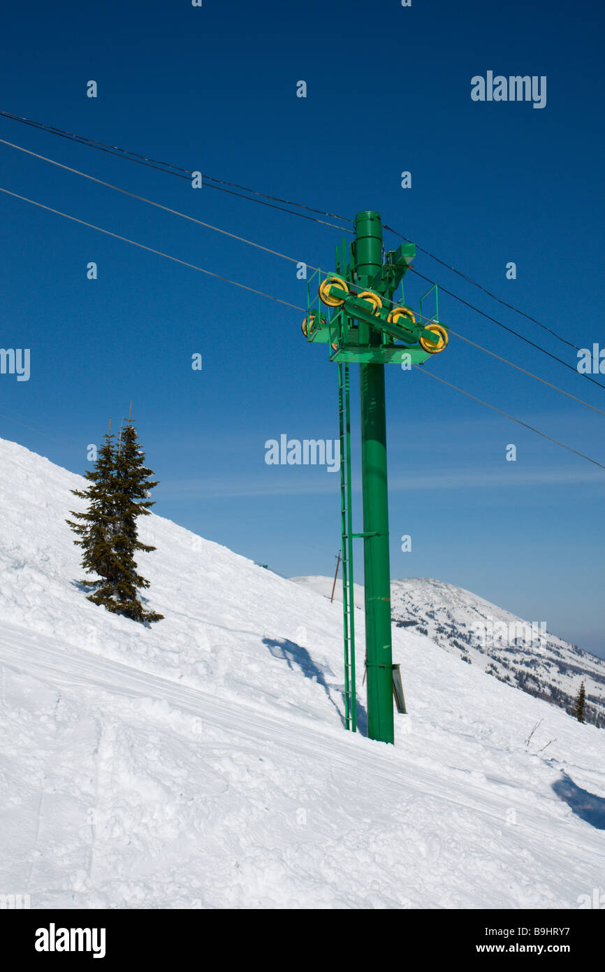 Remontées mécaniques de sommet de la montagne Banque D'Images