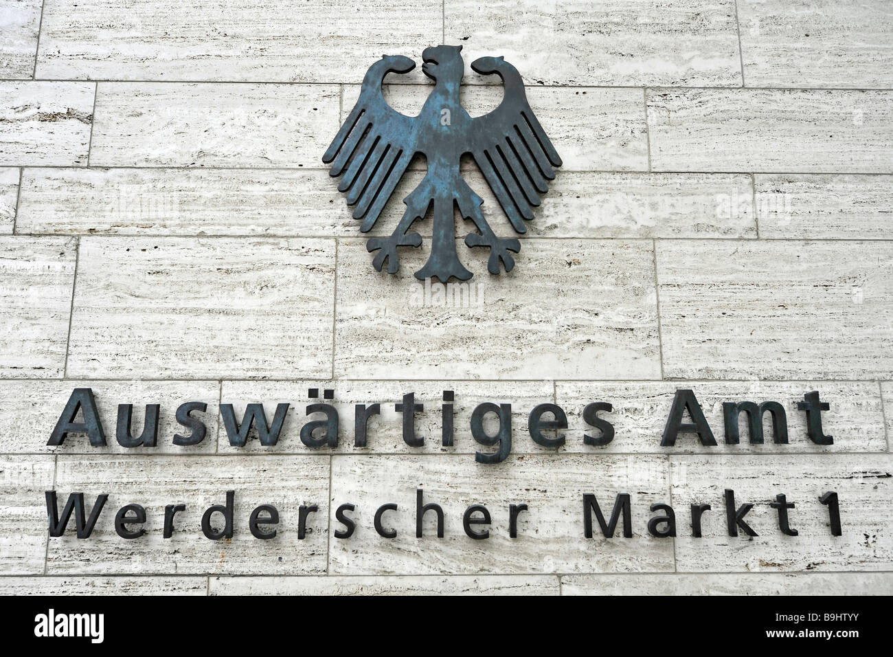 Écrit Auswertiges Amt, Ministère fédéral des affaires étrangères, Werderscher Markt, Berlin, Germany, Europe Banque D'Images