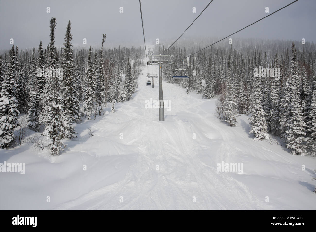 Remontées mécaniques de sommet de la montagne Banque D'Images