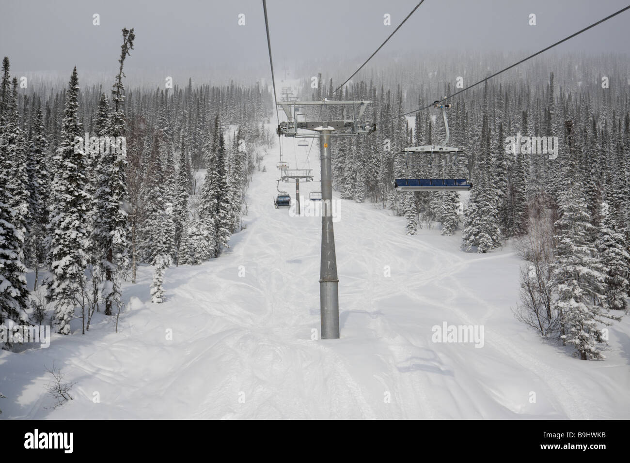 Remontées mécaniques de sommet de la montagne Banque D'Images