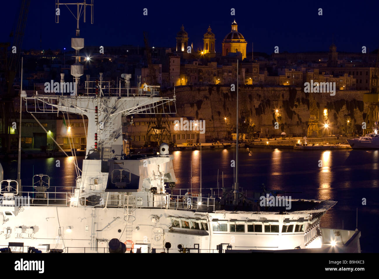 Le HMS Rempart Grand Harbour La Valette Malte Banque D'Images