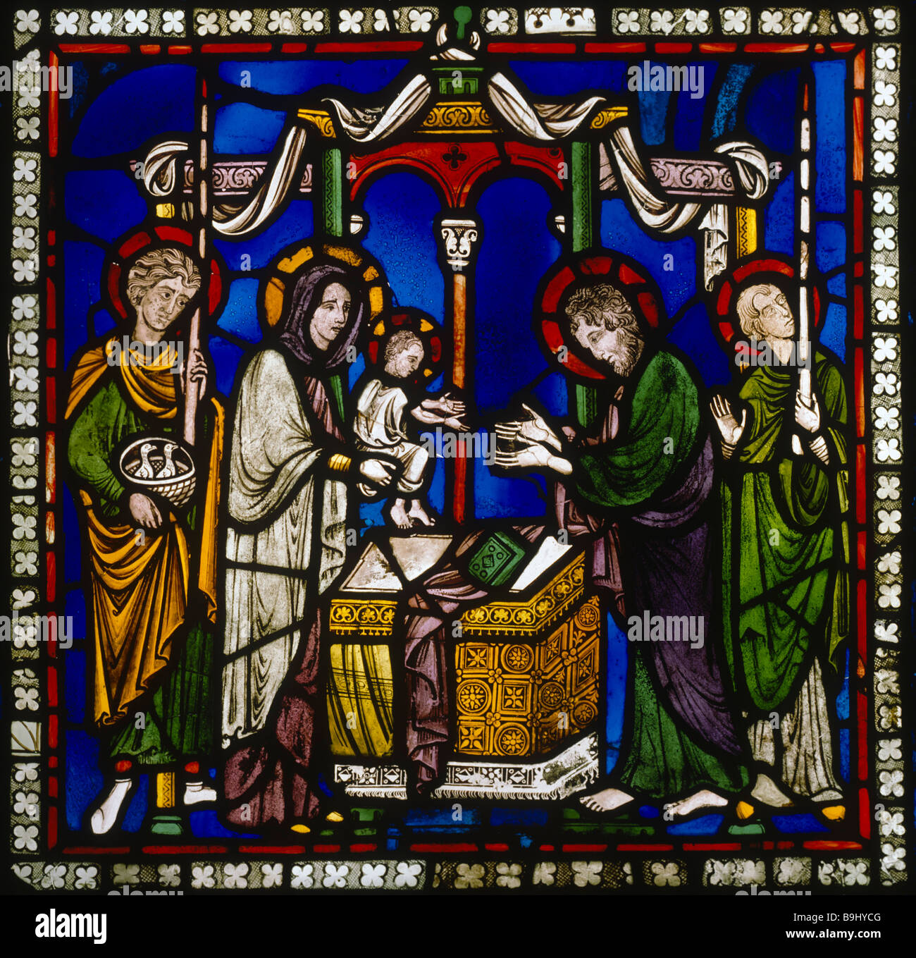 Présentation de l'enfant Jésus pauvre Mans fenêtre Bible La Cathédrale de Canterbury Banque D'Images