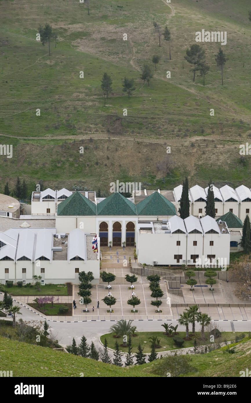 Hotel Moulay Yacoub Maroc-installation baignoire thermo-lieu de destination resort santé cure-hôtel Hôtel architecture bâtiments Banque D'Images