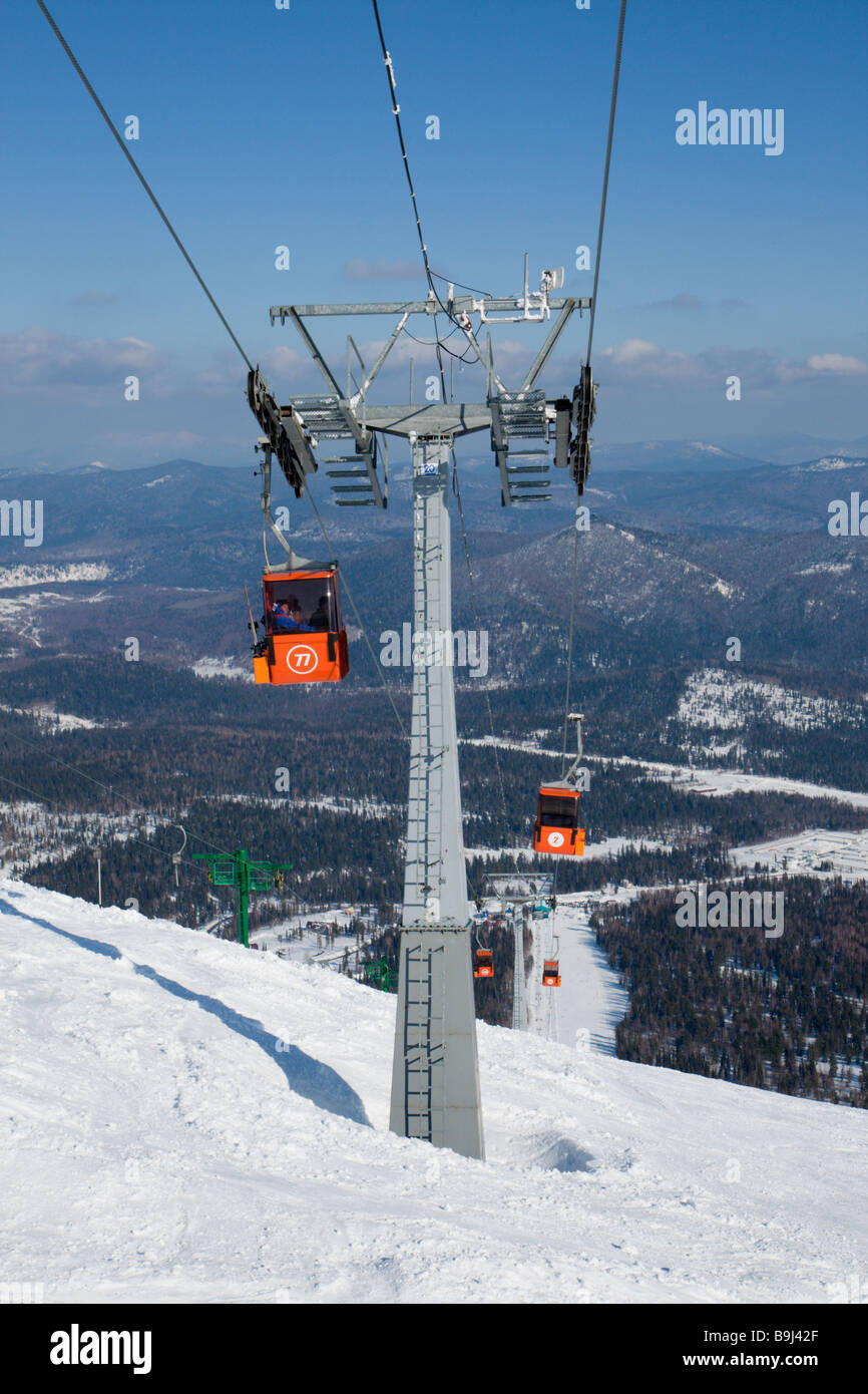 Remontées mécaniques de sommet de la montagne Banque D'Images