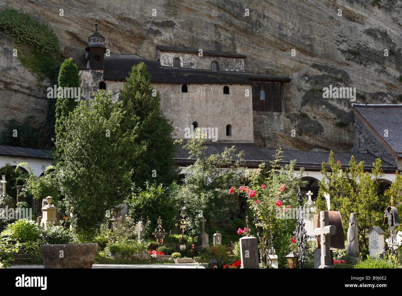 Cimetière saint Pierre avec les catacombes, Salzbourg, Autriche, Europe Banque D'Images