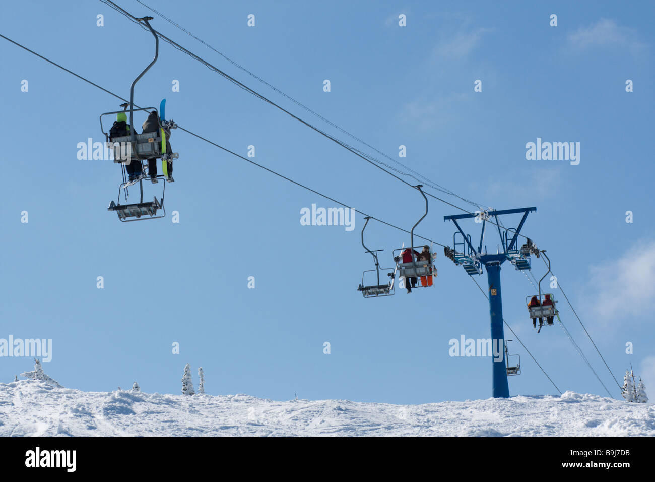 Remontées mécaniques de sommet de la montagne Banque D'Images