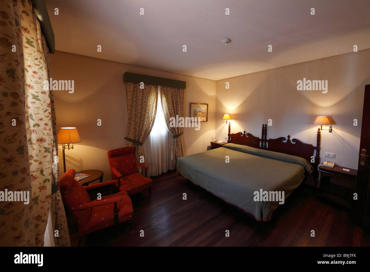 Chambre double dans l'hôtel Parador, Parc National du Teide, Tenerife, Canaries, Espagne, Europe Banque D'Images
