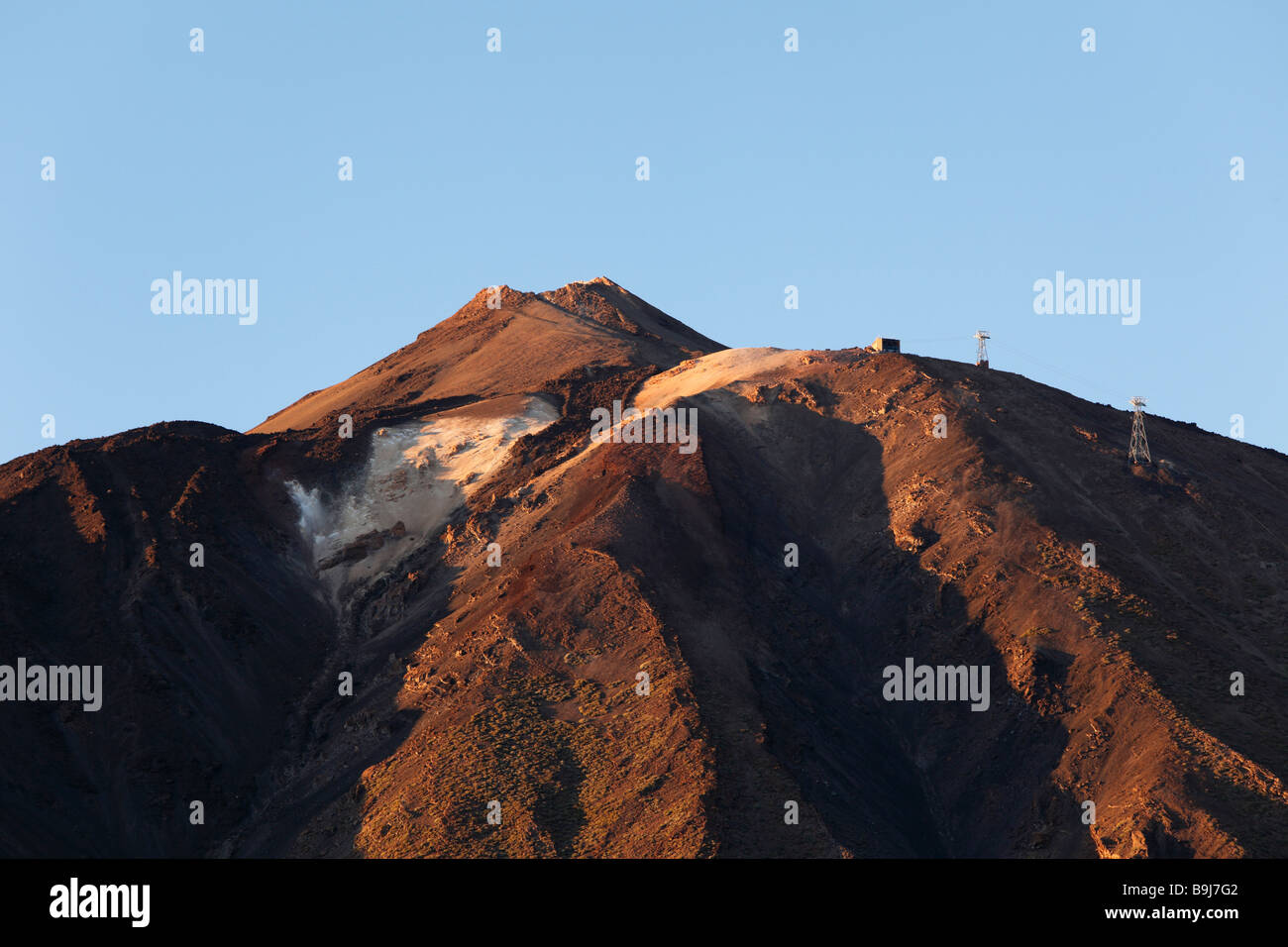 Sommet du Mont Reide dans lumière du soir, le Parc National du Teide, Tenerife, Canaries, Espagne, Europe Banque D'Images