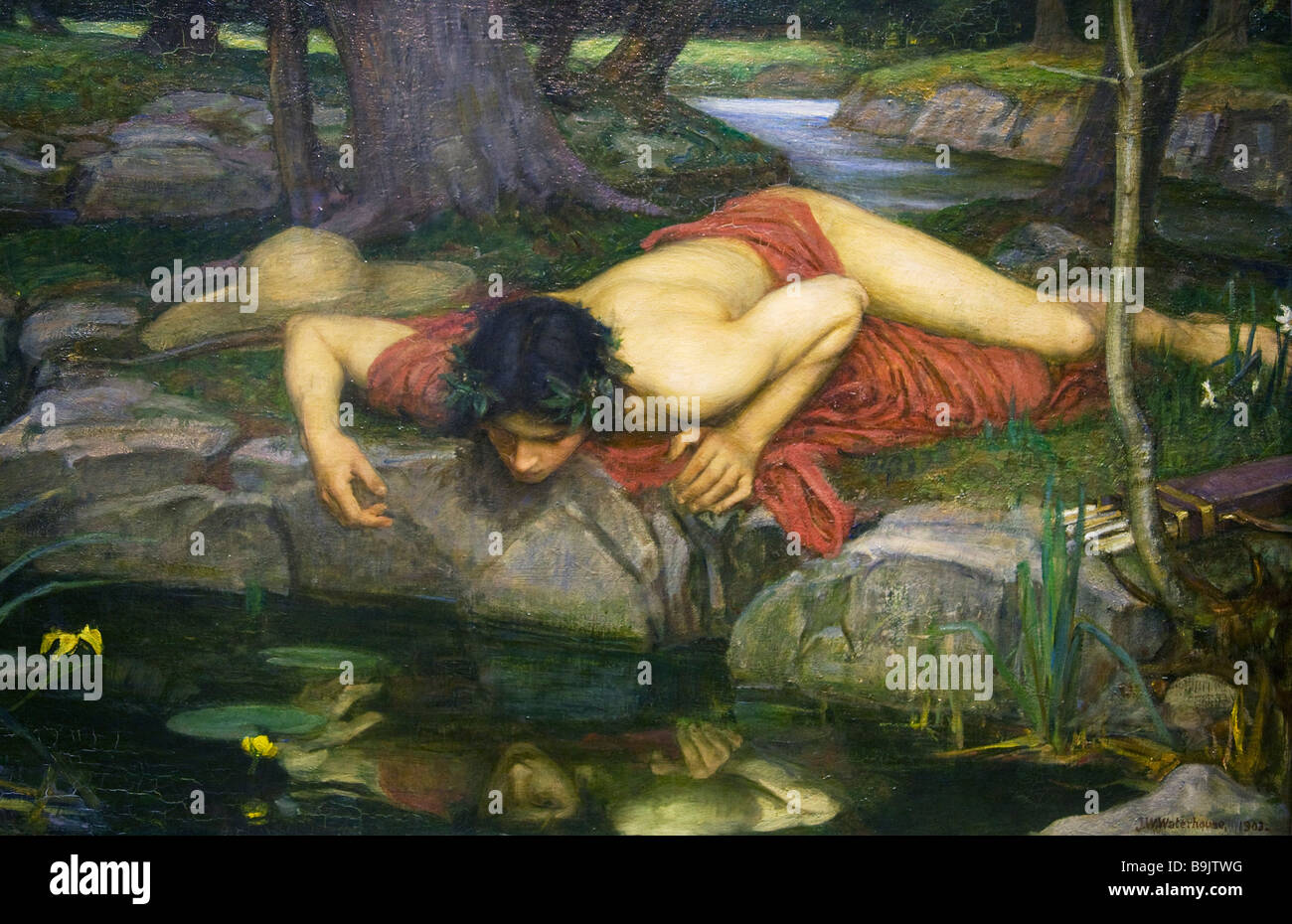 Echo et Narcisse par John William Waterhouse 1903 peint Banque D'Images Echo et Narcisse par John William Waterhouse 1903 peint Banque D'Images