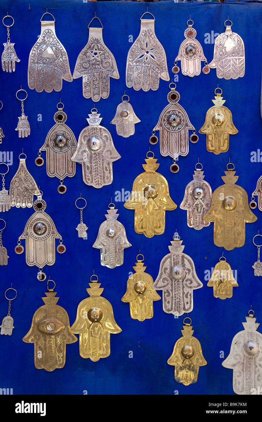 Le Maroc, Marrakech, ville impériale, marché, main de Fatma Banque D'Images