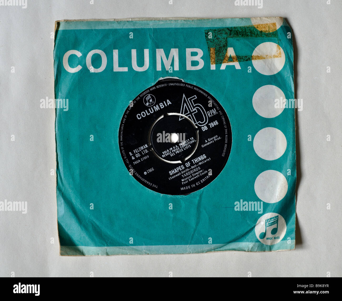 Disque vinyle, "formes de choses' par les Yardbirds Banque D'Images