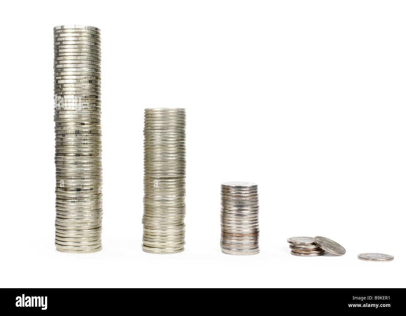 Graphique à barres argent Banque D'Images