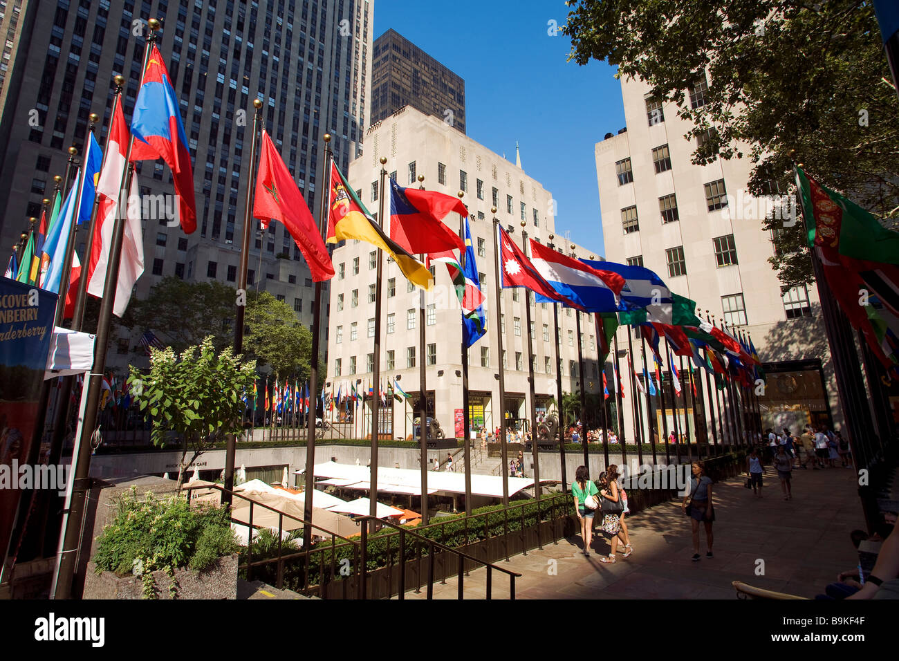 United States, New York, Manhattan, Midtown, Rockefeller Center et Rockfeller Plazza Banque D'Images