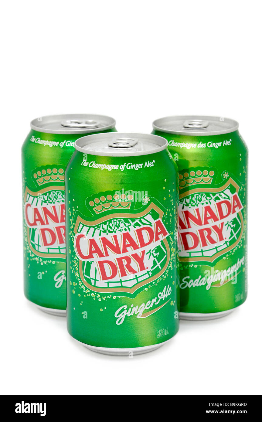 Boîtes de Ginger Ale Canada Dry Banque D'Images