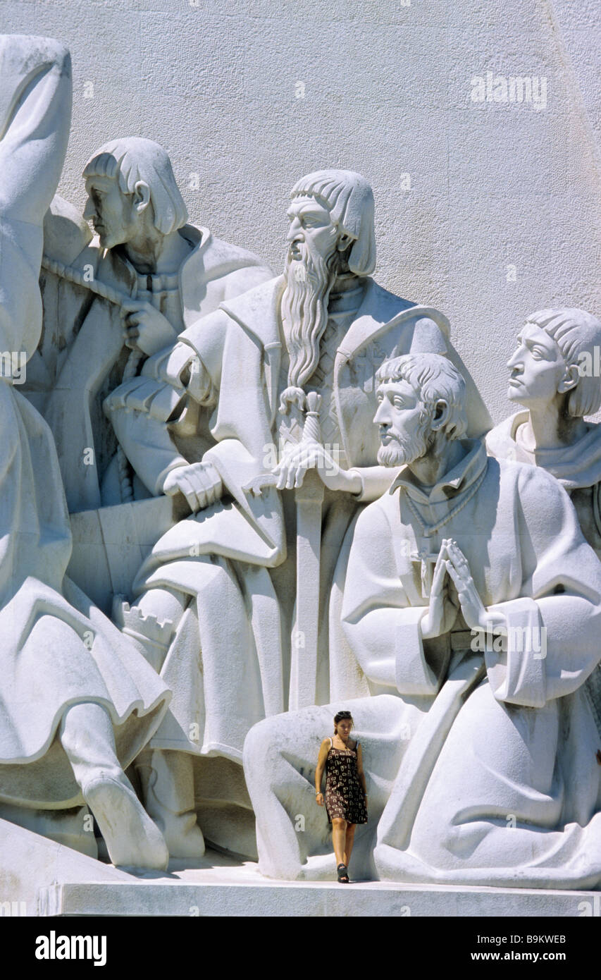 Portugal, Lisbonne, Belém, Monument des Découvertes, hommage aux grands navigateurs portugais Banque D'Images