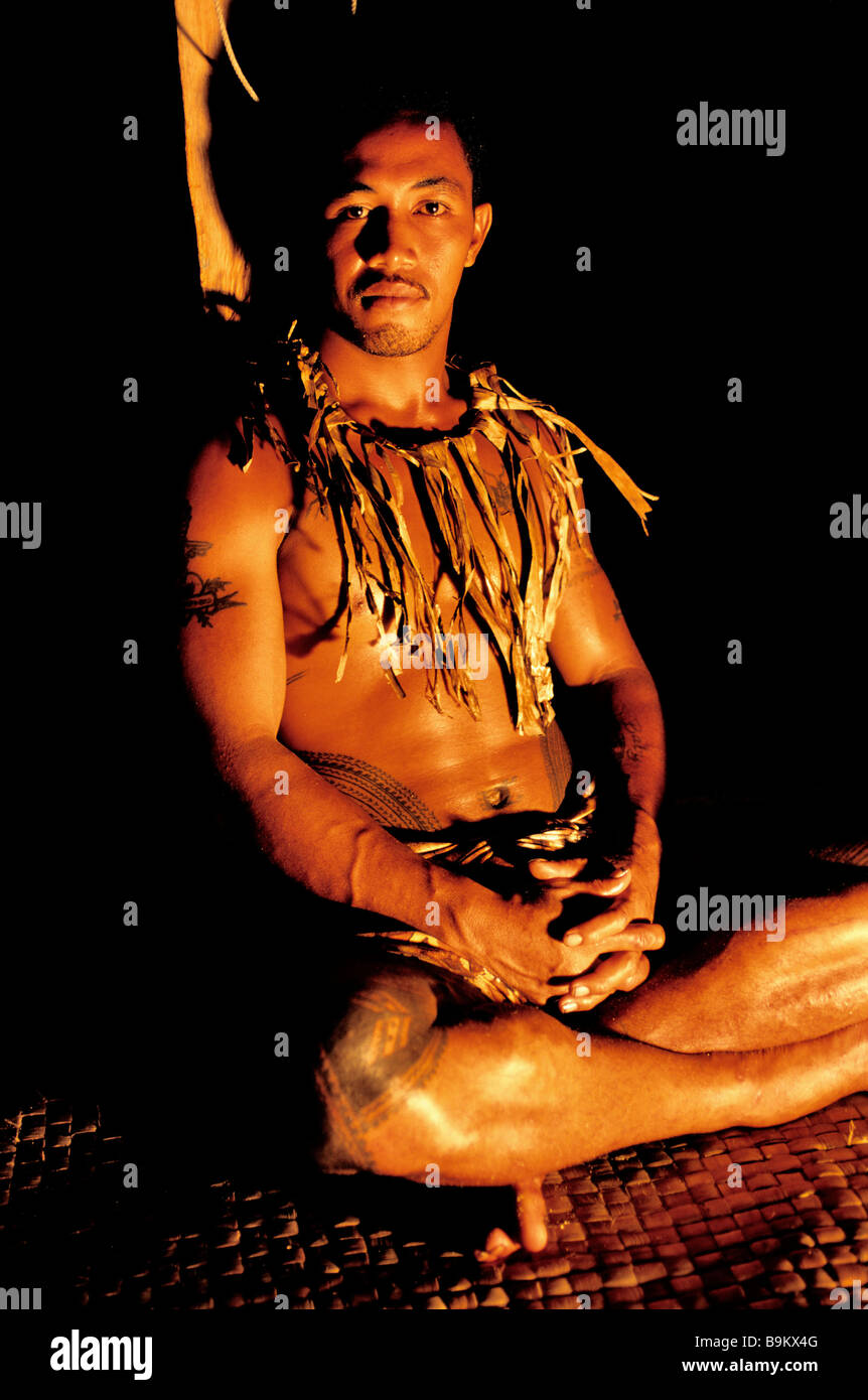 Pacifique Sud, l'archipel des Samoa, l'île de Savaii (Savai'i), aura l'occasion d'un Junior cérémonie Kava (ëava) Banque D'Images