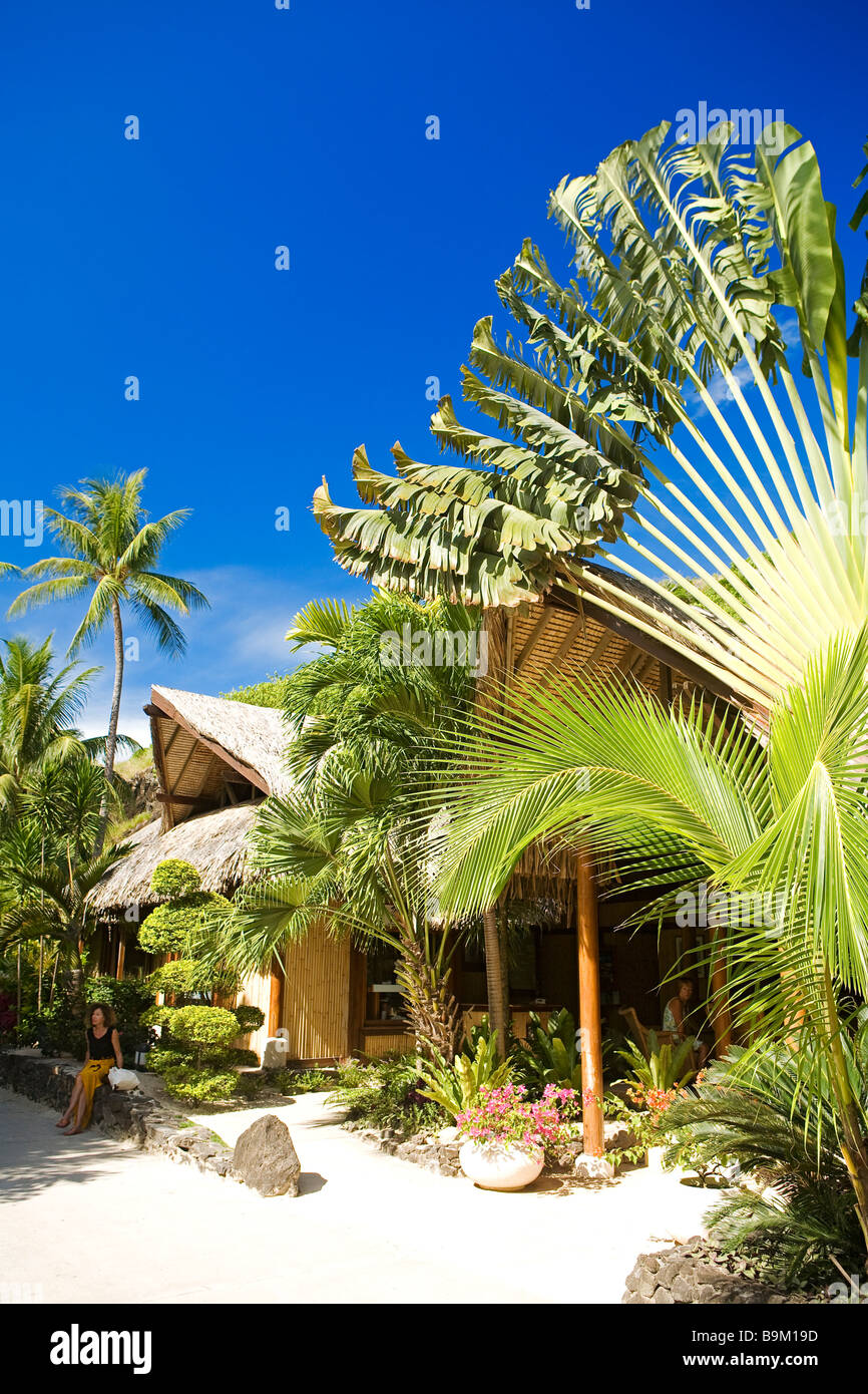 La France, la Polynésie française, archipel de la société, les îles sous le vent, Bora-Bora, l'Hôtel Intercontinental à pointe Matira Beach Banque D'Images