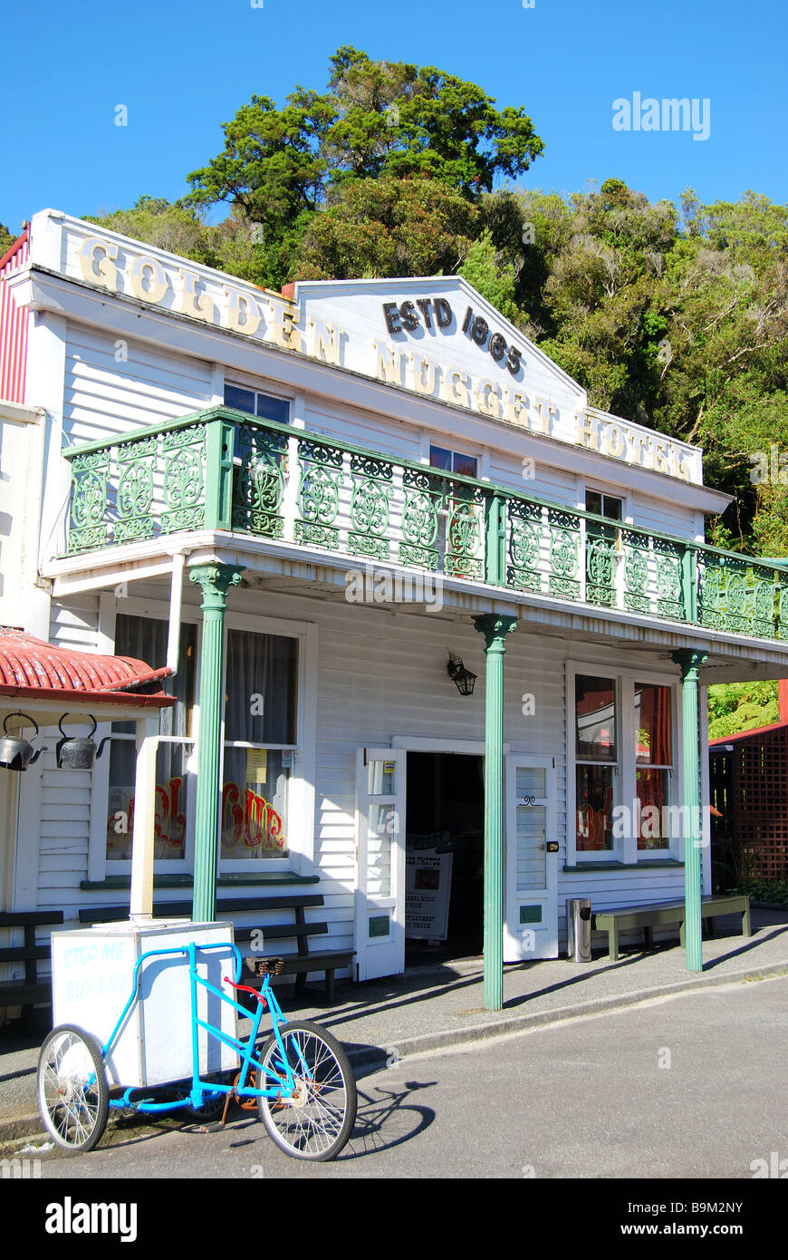 Golden Nugget Hotel au 19e siècle gold-ville minière, bidonville, Greymouth, côte ouest, île du Sud, Nouvelle-Zélande Banque D'Images