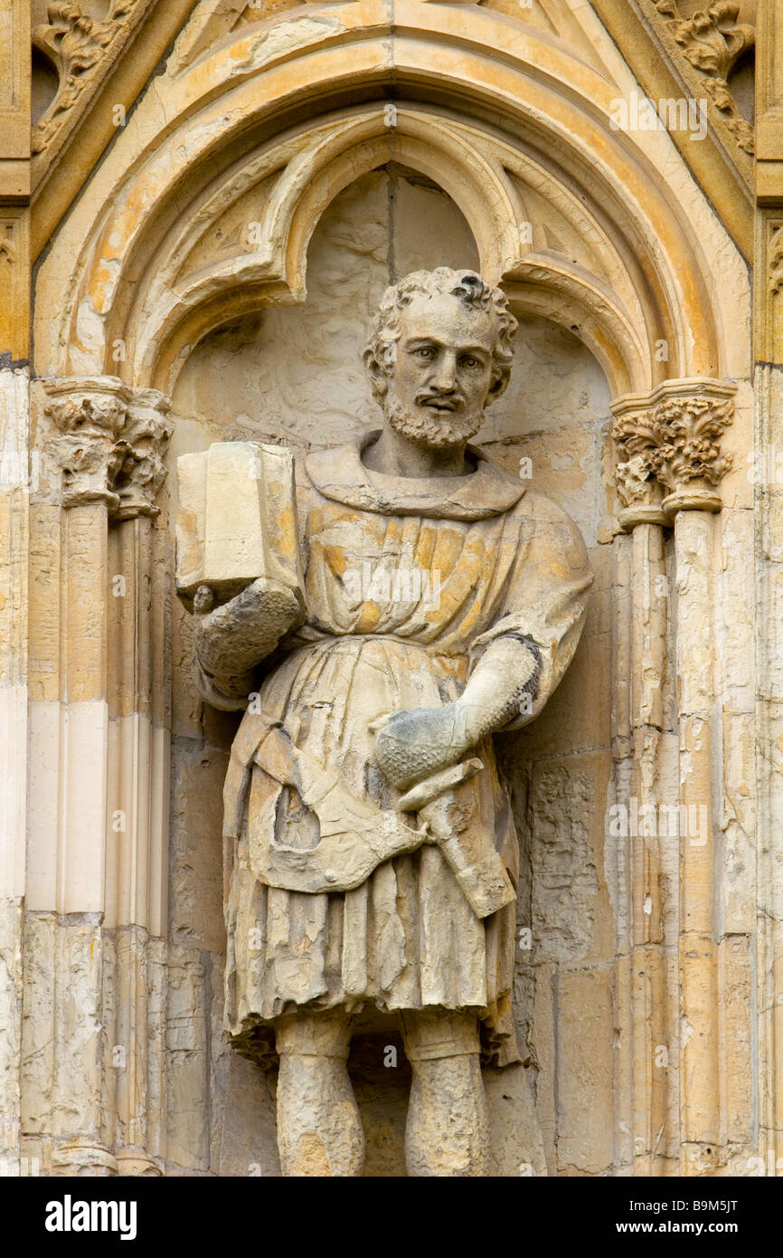 Sur les sculptures de York Minster Cathédrale gothique dans la ville de York, Angleterre Banque D'Images