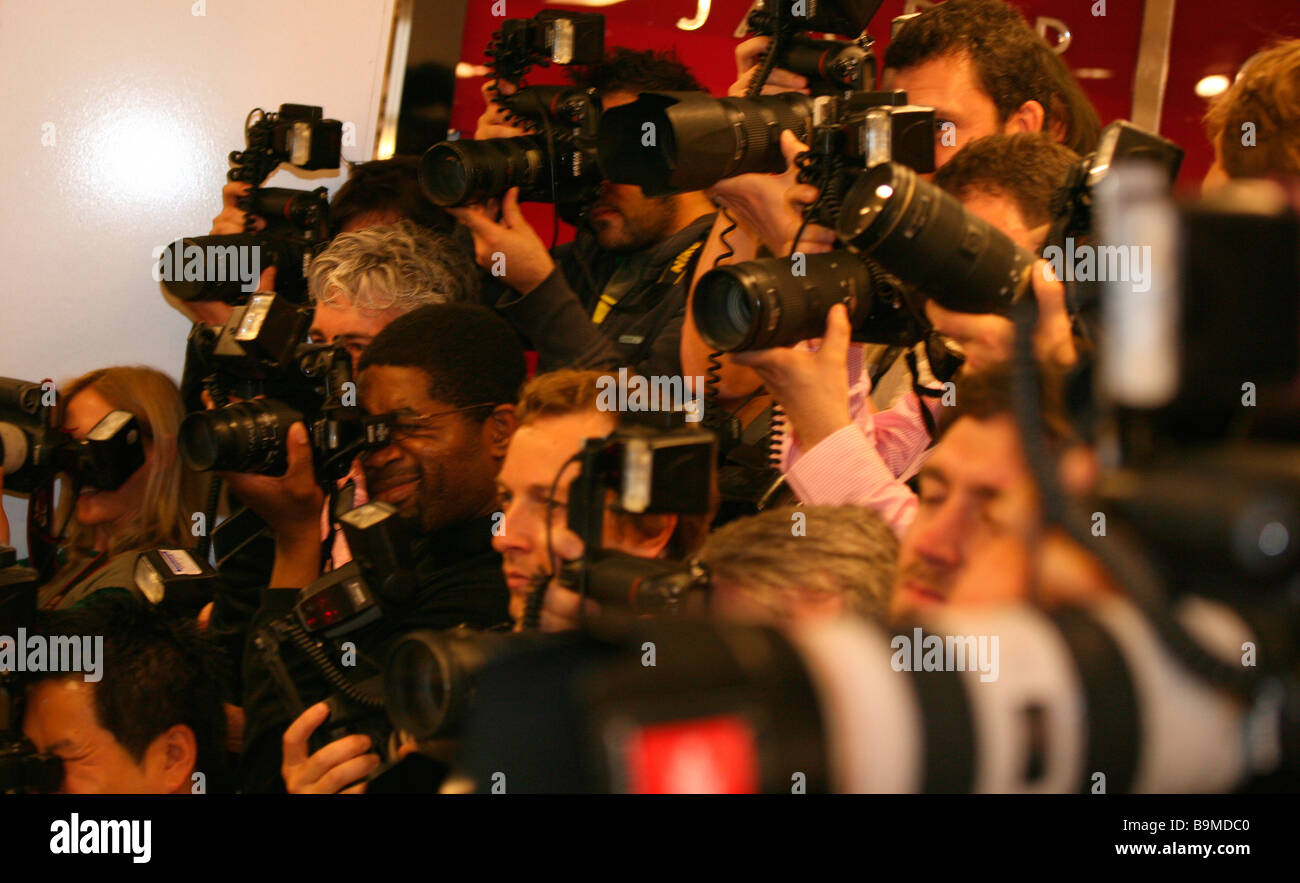 Photographes de presse lors d'un photocall, Londres Banque D'Images
