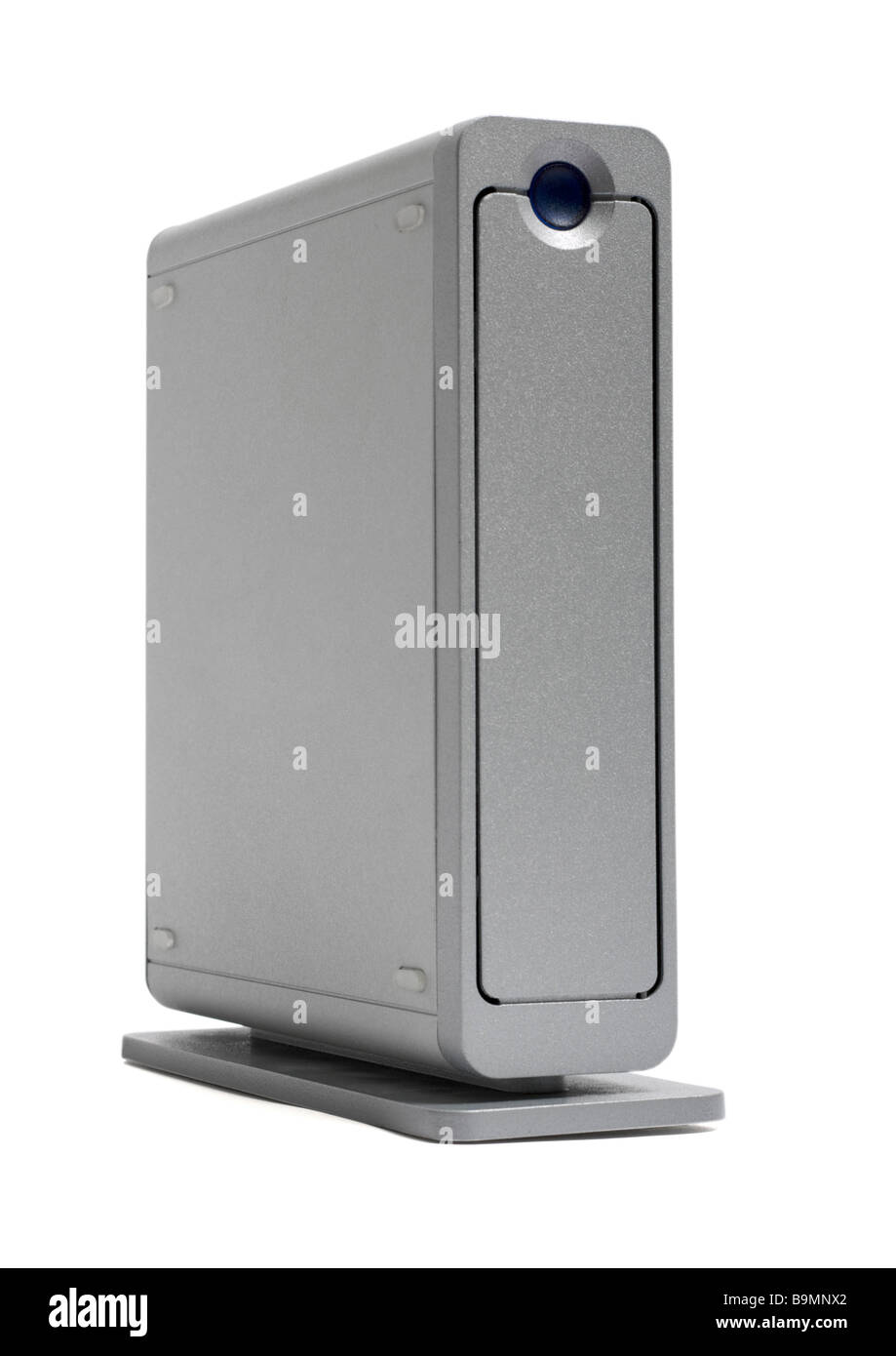 Ordinateur disque dur externe sur fond blanc Banque D'Images