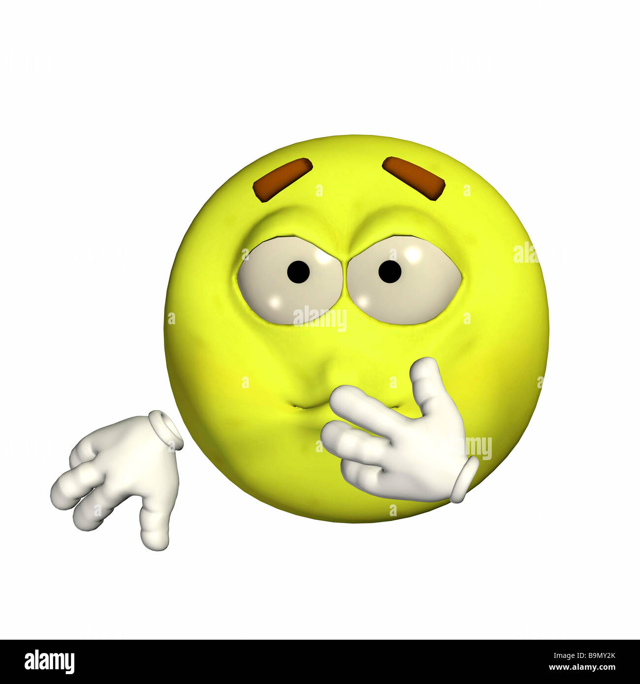 L'émotion jaune type avec une expression de maladie Banque D'Images