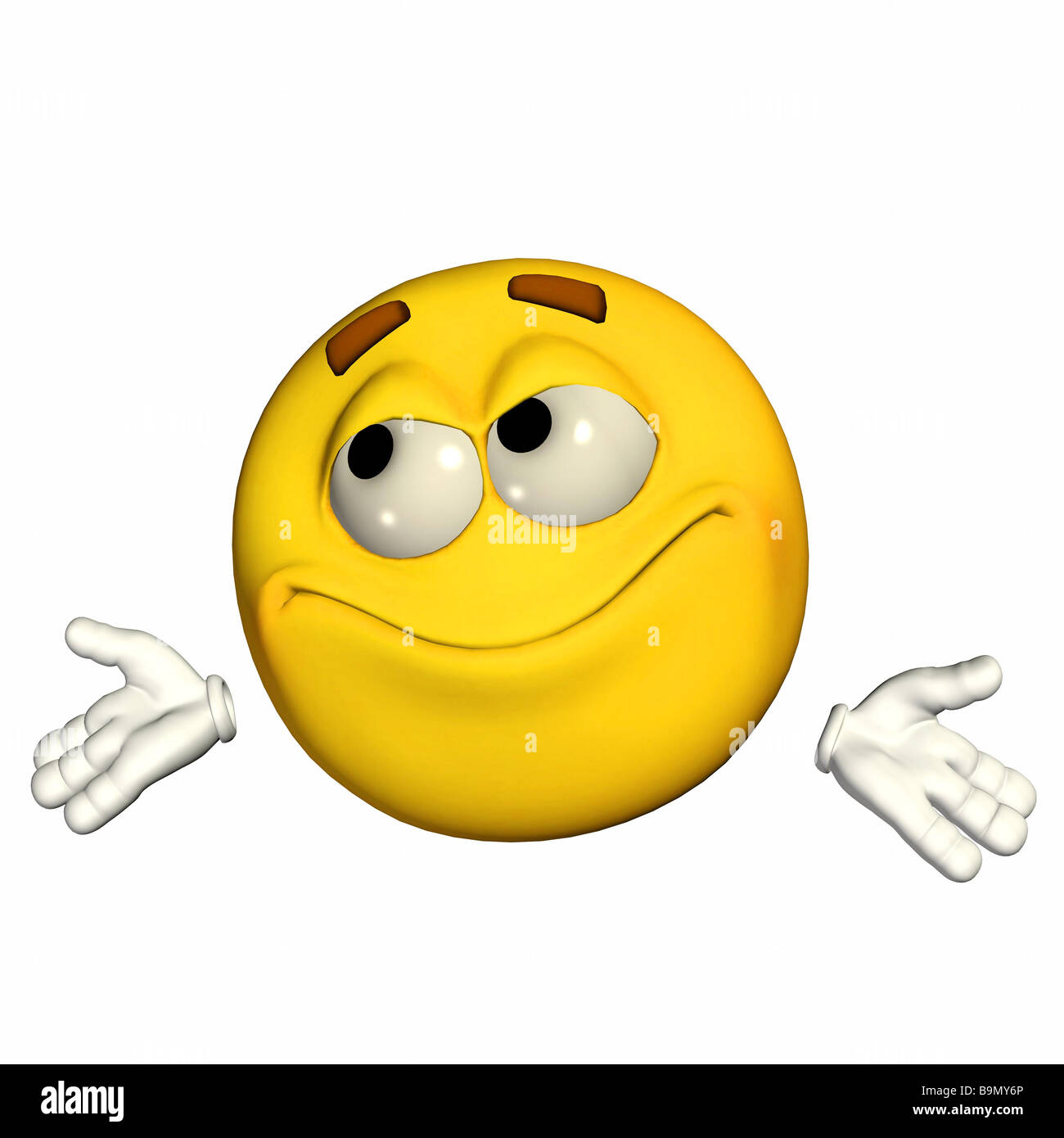 L'émotion jaune type avec une expression missunderstanding Banque D'Images