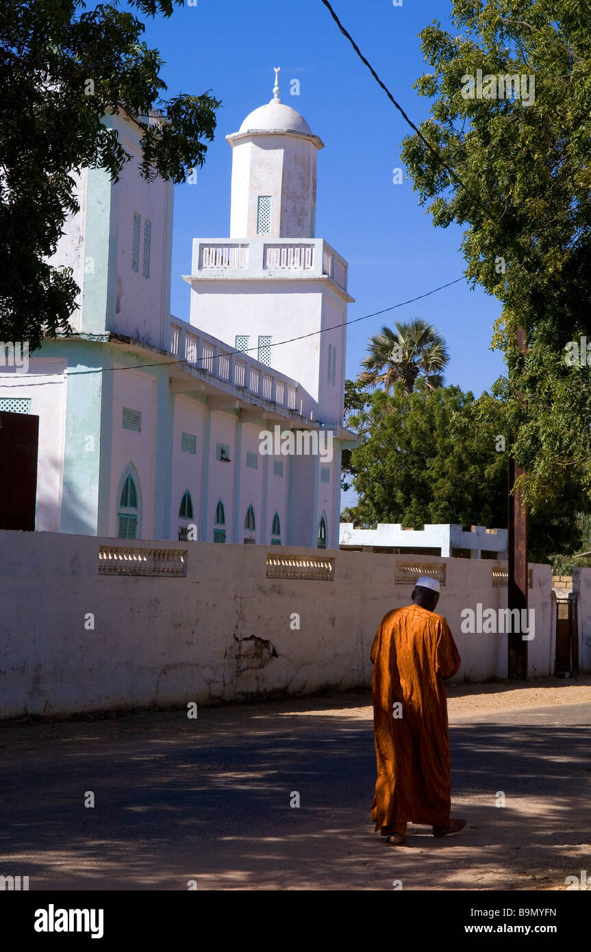 Sénégal, Sine Saloum, région de Fatick, Foundiougne, la mosquée du village Banque D'Images
