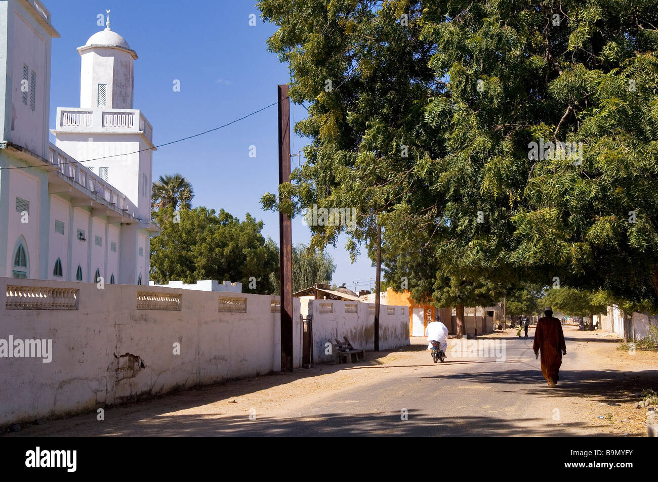 Sénégal, Sine Saloum, région de Fatick, Foundiougne, la mosquée du village Banque D'Images