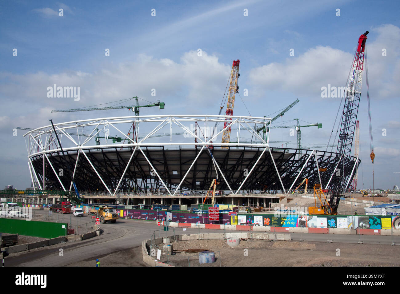 Le stade olympique de Londres 2012 en construction Mars 2009 Stratford Londres Angleterre Banque D'Images