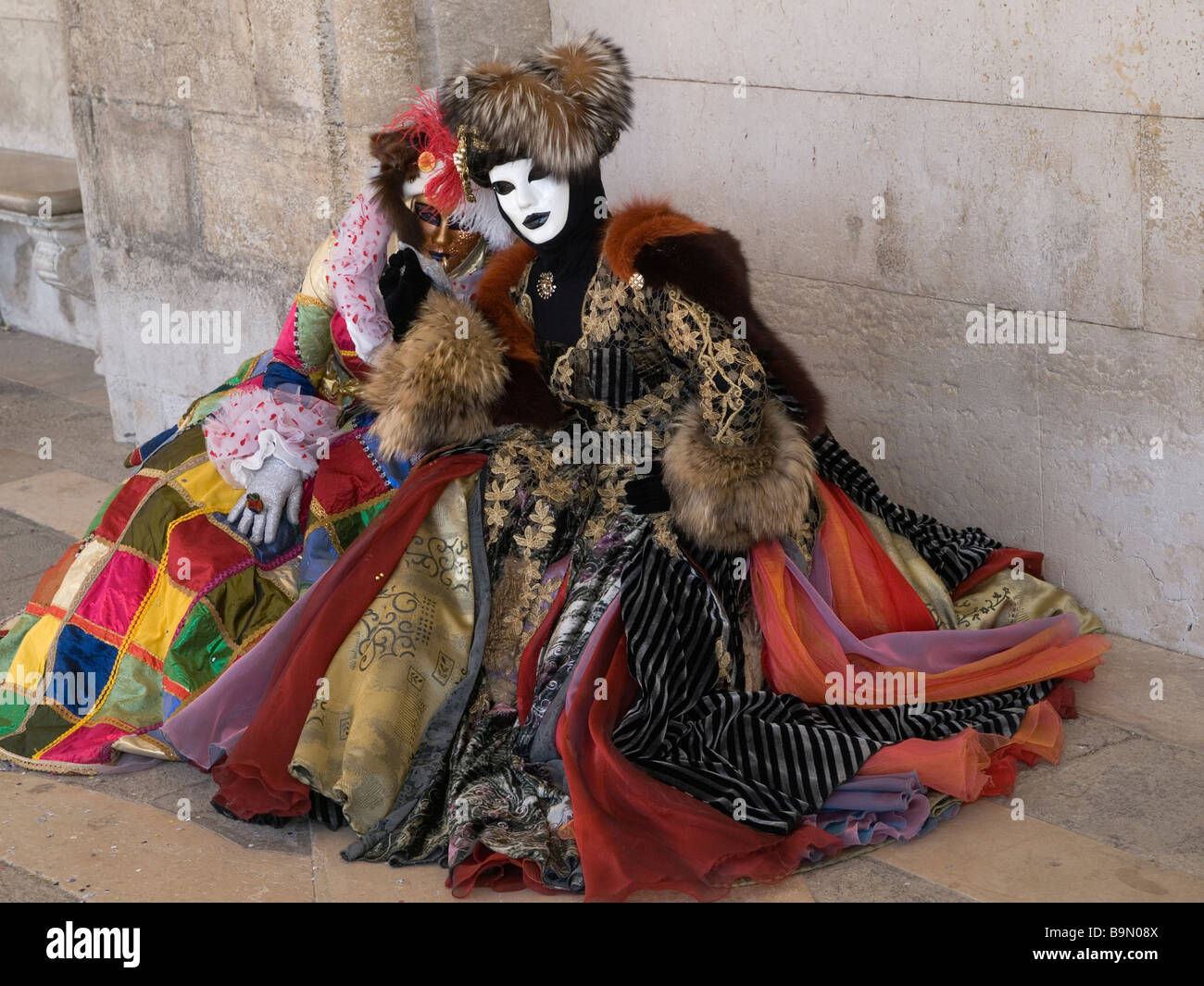 Les participants au carnaval de Venise sur la Piazza San Marco Banque D'Images