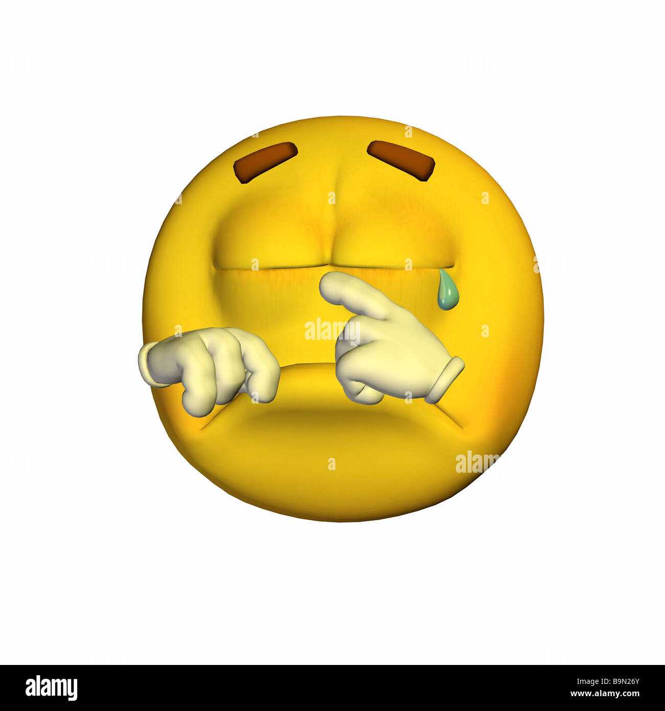 Émoticône jaune Guy pleurer Banque D'Images