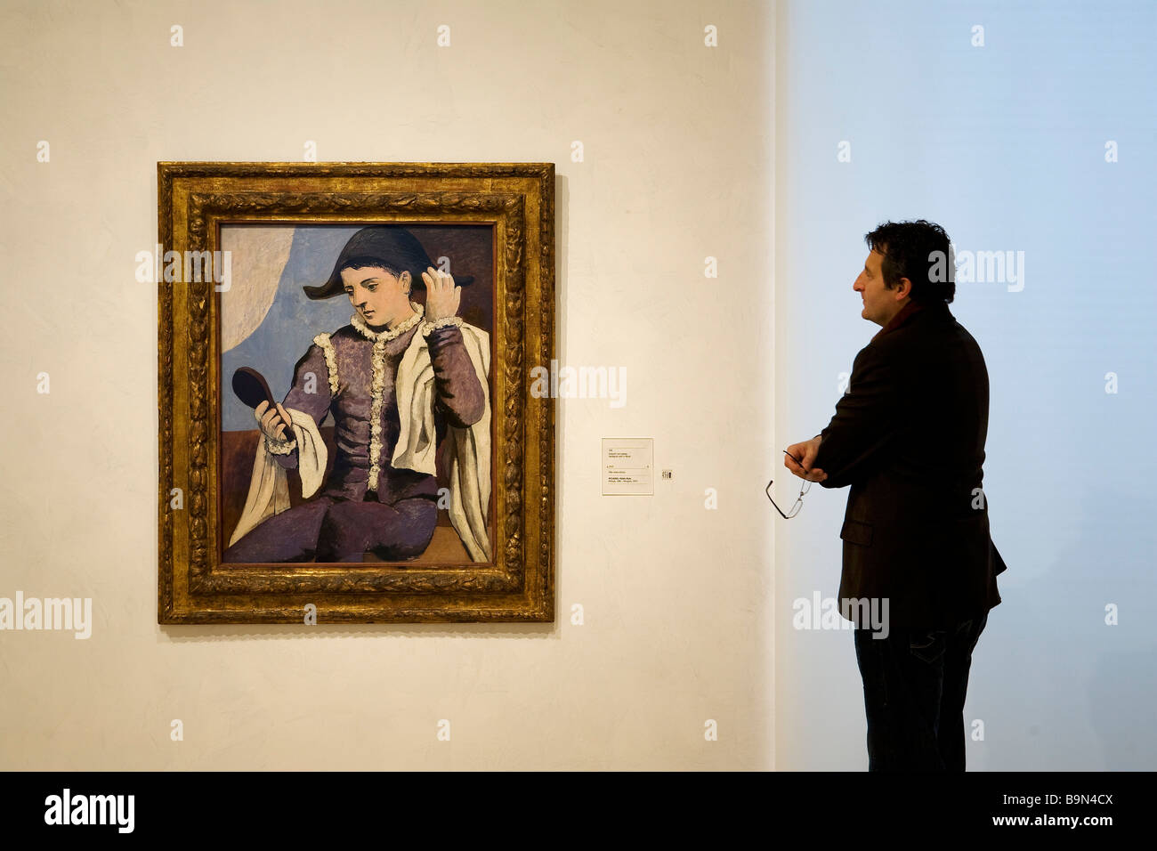 Espagne, Madrid, Academia de Bellas Artes de San Fernando, l'Arlequin de Pablo Picasso Banque D'Images