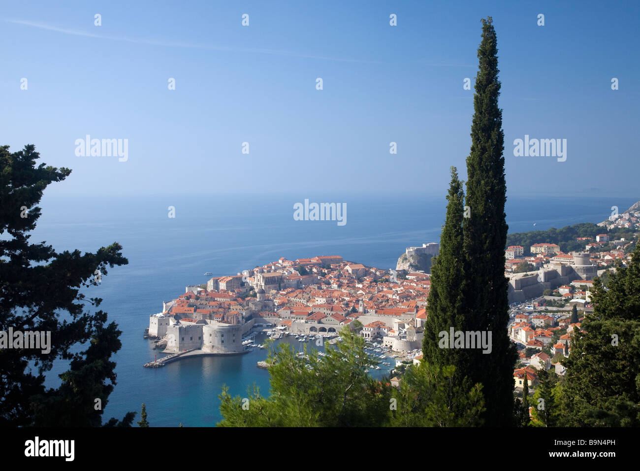 La vieille ville de Dubrovnik dans le soleil d'été de la côte dalmate Croatie Europe Banque D'Images