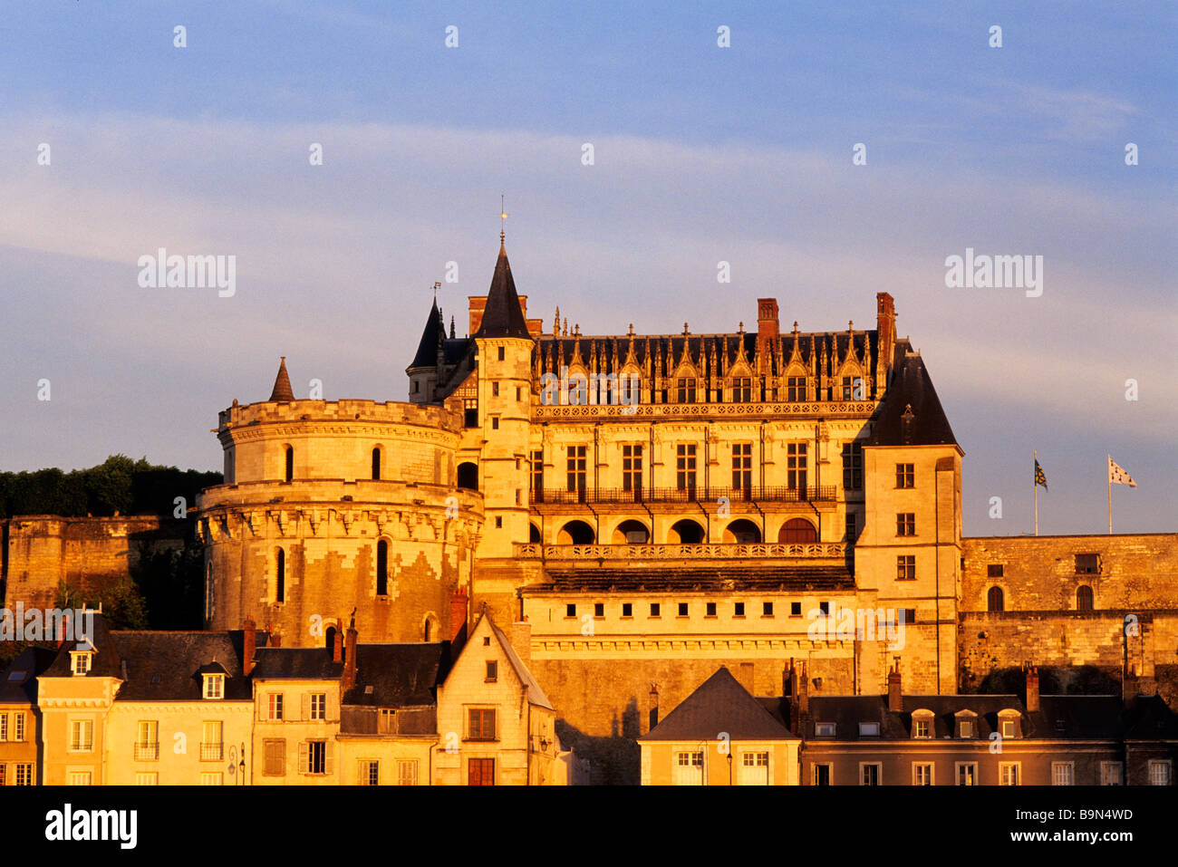 France, Indre et Loire, Amboise, vallée de la Loire classée au Patrimoine Mondial par l'UNESCO, Château d'Amboise et la ville basse Banque D'Images