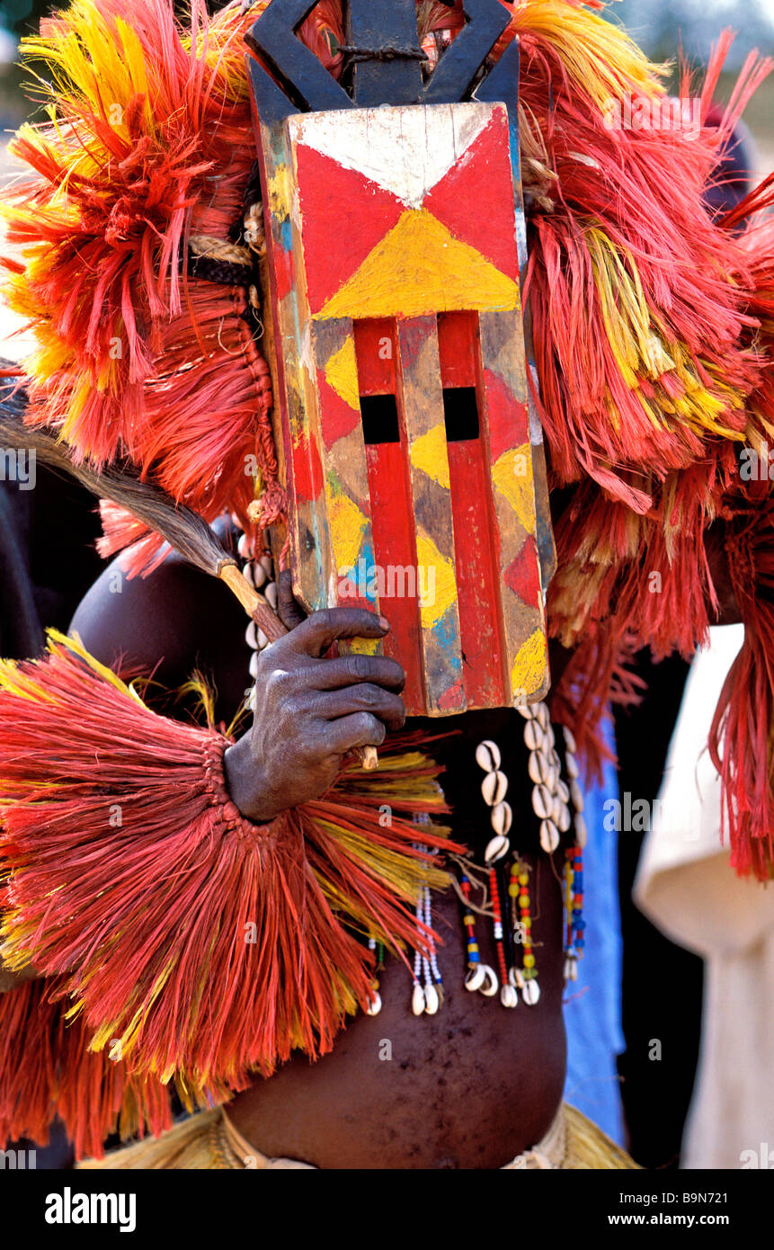 Mali, Pays Dogon, Sangha, masque danse Banque D'Images