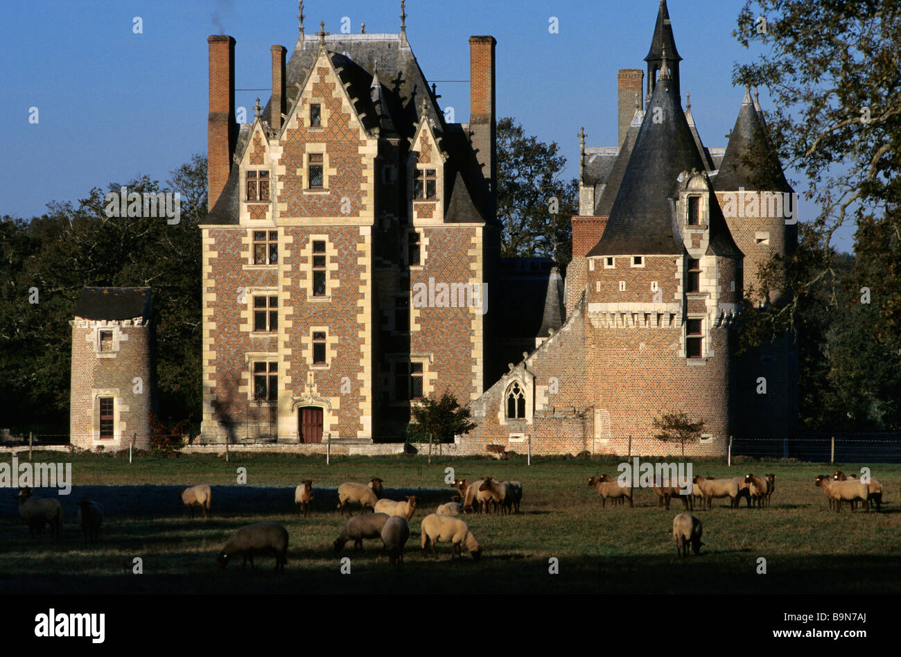 France, Loir et Cher, Sologne, Lassay-sur-Croisne, Moulin du 16ème siècle (château de style franco-italien) Banque D'Images