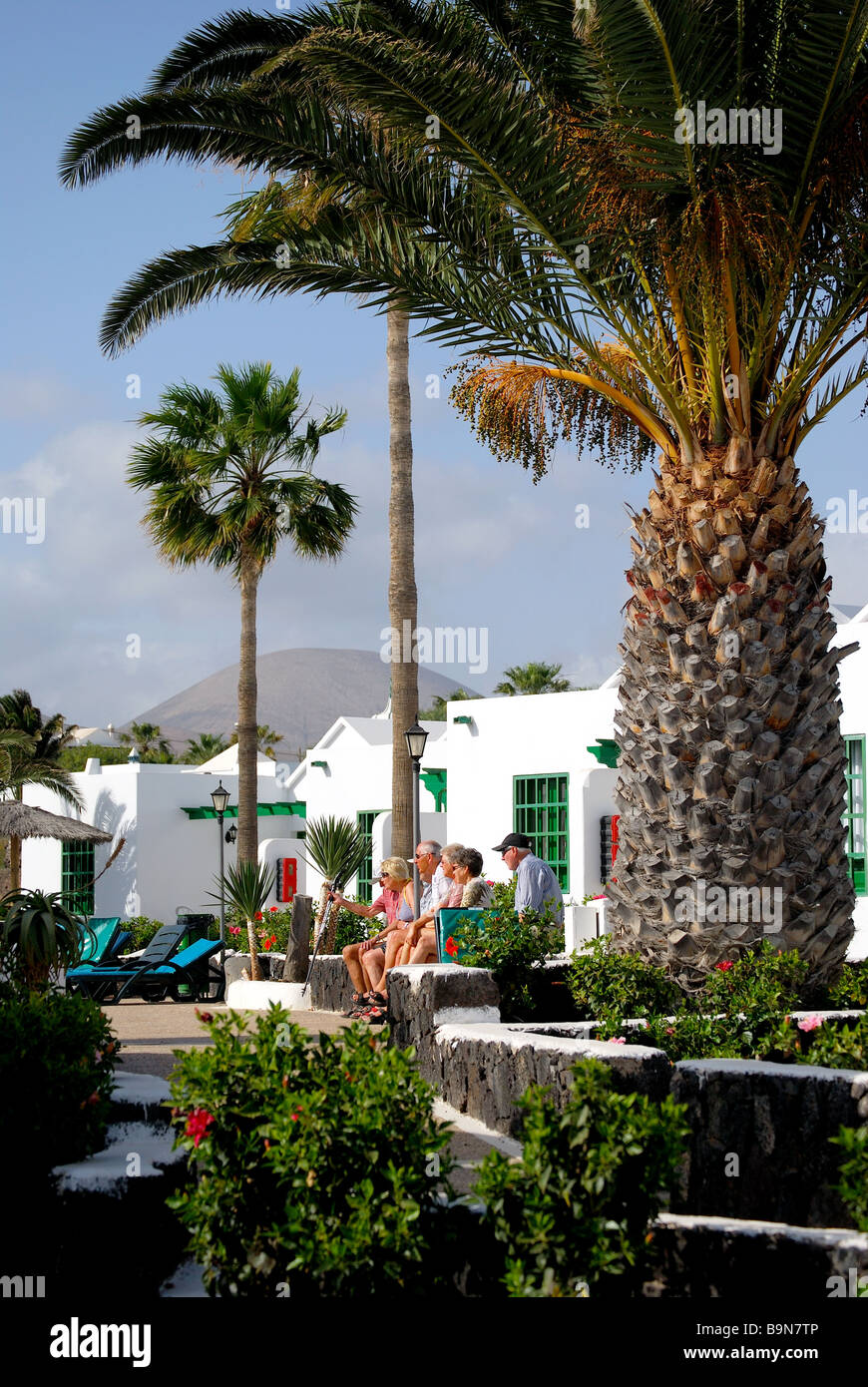 Ensemble d'appartements Playa de Matagorda, Puerto del Carmen, Lanzarote, îles Canaries, Espagne Banque D'Images